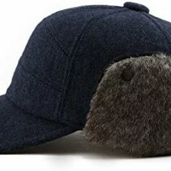 Deals 🛒 Comhats Wool ⚾ Baseball Cap Men Fur Hunting Trapper Dad Hats Sports Earflap Unisex M L XL 67134#gray ⌛ -Men Skullies & Beanies Sales 51SedYBZ1LL. AC