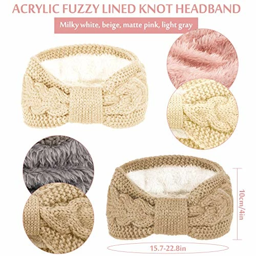 Brand new ๐ Whaline 4 Pack Winter Knit Headbands Twist Cable Head Wraps Fuzzy Lined Headband Knotted Crochet Turban Thick Ear Warmer Light Color ๐ 4 Brand new ๐ Whaline 4 Pack Winter Knit Headbands Twist Cable Head Wraps Fuzzy Lined Headband Knotted Crochet Turban Thick Ear Warmer Light Color ๐ - Image 2