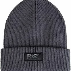 Promo 🛒 Levi's All-Gender Classic Knit Cuffed All Season Beanie Hat Burgundy Solid 🤩 -Men Skullies & Beanies Sales 51T 3pt4ASL. AC