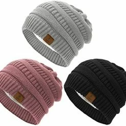 New 🎁 Durio 👩 Womens Knit Beanie Winter Thick Solid Fleece Lined Beanie Hats For 👩 Women Men Unisex Warm Skiing Beanies H Black & Deep Grey & Black Grey Mixed ✨ -Men Skullies & Beanies Sales 51TZKqz6ZIL. AC