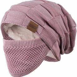 Deals 😀 REDESS Beanie Hat For Men And 👩 Women Knit Slouchy Thick Skull Cap Winter Warm Hats With Face Cover D3 Pure Dark Gray 🎁 -Men Skullies & Beanies Sales 51U9EVT UiL. AC