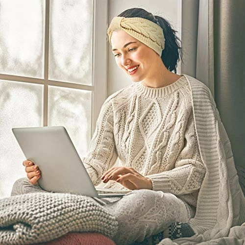 Brand new ๐ Whaline 4 Pack Winter Knit Headbands Twist Cable Head Wraps Fuzzy Lined Headband Knotted Crochet Turban Thick Ear Warmer Light Color ๐ 7 Brand new ๐ Whaline 4 Pack Winter Knit Headbands Twist Cable Head Wraps Fuzzy Lined Headband Knotted Crochet Turban Thick Ear Warmer Light Color ๐ - Image 5