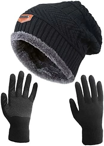 Outlet 🔔 HINDAWI Winter Slouchy Beanie Gloves For 👩 Women Knit Hats Skull Caps Touch Screen Mittens Hat+gloves (brown) 🔥 6 Outlet 🔔 HINDAWI Winter Slouchy Beanie Gloves For 👩 Women Knit Hats Skull Caps Touch Screen Mittens Hat+gloves (brown) 🔥 - Image 4