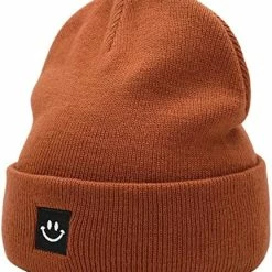 Buy ⭐ 55cube Knit Beanie Hat With Smile Face Unisex Solid Black 🔥 -Men Skullies & Beanies Sales 51WxtclVGfL. AC