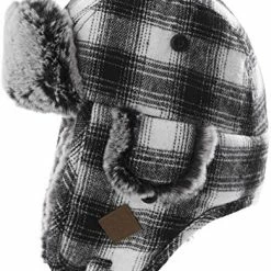 New ⭐ Jeff & Aimy Stylish Plaid Winter Wool Trapper Faux Fur Earflap Hunting Hat Ushanka Russian Cold Weather Thick Lined 55-61CM 89079#brown_46%wool 🤩 -Men Skullies & Beanies Sales 51X1uZQRCcL. AC