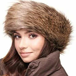 Wholesale 🛒 Futrzane Winter Faux Fur Headband For 👩 Women - Like Real Fur - Fancy Ear Warmer (Black Fox) 🛒 -Men Skullies & Beanies Sales 51X6cXNsQ7L