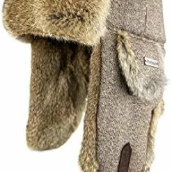 Buy ❤️ 100% Real Rabbit Fur Winter Trapper Hat For Men 👩 Women Russian Fur Ushanka Aviator Bomber Hat Mens Trapper Hat With Ear Flaps Camo Brown 🤩 -Men Skullies & Beanies Sales 51XjWFFugWL. AC