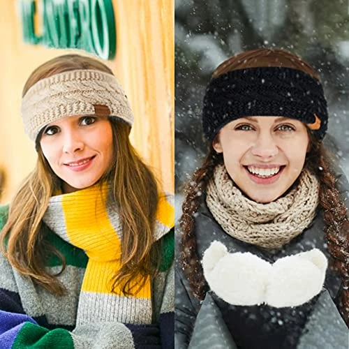 Coupon 💯 Hatromm Winter Headbands For 👩 Women Wool 2 Pack, Ear Warmers For 👩 Women Headband Knit Thick Fleece Lined, Cold Weather Warm Ear Muffs(Black+Beige) ⌛ 9 Coupon 💯 Hatromm Winter Headbands For 👩 Women Wool 2 Pack, Ear Warmers For 👩 Women Headband Knit Thick Fleece Lined, Cold Weather Warm Ear Muffs(Black+Beige) ⌛ - Image 7