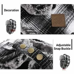 New ⭐ Jeff & Aimy Stylish Plaid Winter Wool Trapper Faux Fur Earflap Hunting Hat Ushanka Russian Cold Weather Thick Lined 55-61CM 89079#brown_46%wool 🤩 -Men Skullies & Beanies Sales 51XtXgUjA0L