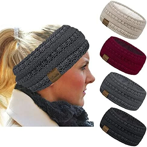 New โญ Loritta 4 Pack ๐ฉ Womens Headbands Winter Ear Muffs Warm Head Wrap Thick Ear Warmers Knit Head Bands For Cold Weather Z Stipple Design(black+beige+pink+gray) ๐ 10 New โญ Loritta 4 Pack ๐ฉ Womens Headbands Winter Ear Muffs Warm Head Wrap Thick Ear Warmers Knit Head Bands For Cold Weather Z Stipple Design(black+beige+pink+gray) ๐ - Image 8