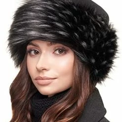 New 🧨 Futrzane Faux Fur Trimmed Winter Hat For 👩 Women - Classy Russian Hat With Fleece Brown - Hazel Wolf 🛒 -Men Skullies & Beanies Sales 51XzDM0yGsL. AC
