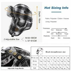 New ⭐ Jeff & Aimy Stylish Plaid Winter Wool Trapper Faux Fur Earflap Hunting Hat Ushanka Russian Cold Weather Thick Lined 55-61CM 89079#brown_46%wool 🤩 -Men Skullies & Beanies Sales 51Y45C4DSAL