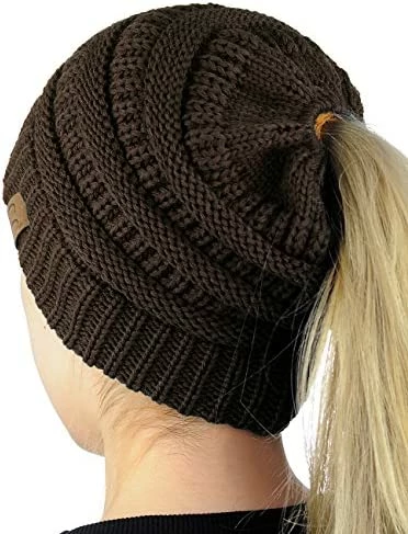 Promo 🔥 C.C BeanieTail Soft Stretch Cable Knit Messy High Bun Ponytail Beanie Hat Dark Olive 👍 13 Promo 🔥 C.C BeanieTail Soft Stretch Cable Knit Messy High Bun Ponytail Beanie Hat Dark Olive 👍 - Image 11