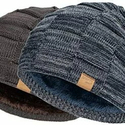 Deals 😍 2 Packs Slouchy Beanie For Men Winter Hats For Guys Cool Beanies Mens Lined Knit Warm Thick Skully Stocking Binie Hat… Blue / Army Green ⌛ -Men Skullies & Beanies Sales 51YQ Ja5RAL. AC