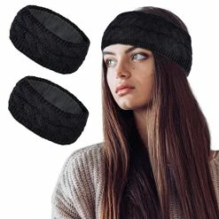 Best reviews of 💯 Styla Hair Ear Muffs Winter 👩 Women Knit Headbands Warm Soft Thick Fleece Lined Ear Warmers For 👩 Women Headband 2 Pack Value Winter Headbands For 👩 Women For Cold Weather -Confetti Black & Beige 👍 -Men Skullies & Beanies Sales 51YnqLplHyL