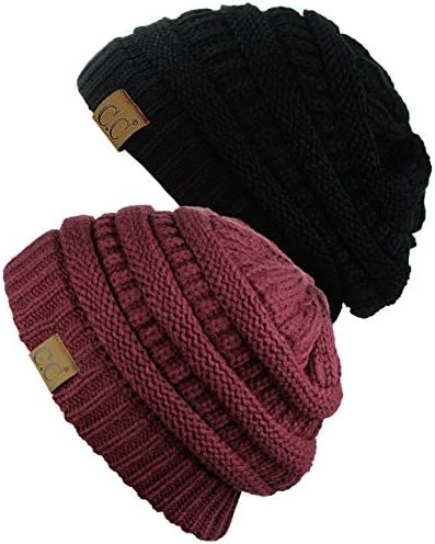 Outlet โ๏ธ C.C Trendy Warm Chunky Soft Stretch Cable Knit Beanie Skully, 2 Pack Sea Green/melange Gray ๐ 7 Outlet โ๏ธ C.C Trendy Warm Chunky Soft Stretch Cable Knit Beanie Skully, 2 Pack Sea Green/melange Gray ๐ - Image 5