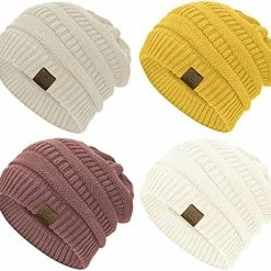 Best Pirce 💯 Durio Winter Hats For 👩 Women Cable Knit Beanie Soft 👩 Womens Beanies Thick Winter Hat C White&beige&yellow&pink ✔️ -Men Skullies & Beanies Sales 51ayq3xgkdL. AC