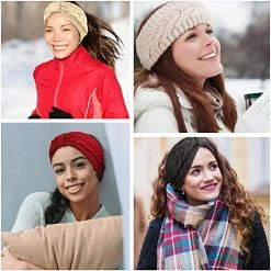 Cheap 🥰 WILLBOND 5 Pieces Winter Cable Knit Headbands Fleece Lined Headbands Thick Crochet Turban Bowknot Ear Warmer For 👩 Women 👧 Girls ⭐ -Men Skullies & Beanies Sales 51bA727GaZL
