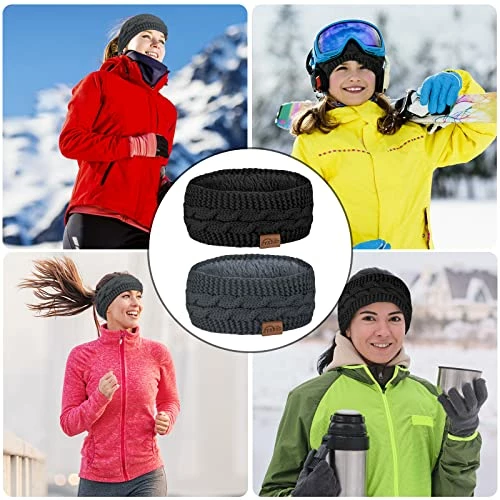 Best Sale π ZYXBBD Winter Headbands For π© Women-Ear Warmers For π© Women Knit Headbands Thicken Elastic Ear Muffs Winter π© Women For Outdoor Sports,Skiing, Running, Jogging Black+gray 1 π 8 Best Sale π ZYXBBD Winter Headbands For π© Women-Ear Warmers For π© Women Knit Headbands Thicken Elastic Ear Muffs Winter π© Women For Outdoor Sports,Skiing, Running, Jogging Black+gray 1 π - Image 6