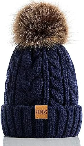 Coupon π₯° REDESS π© Women Winter Pompom Beanie Hat With Warm Fleece Lined, Thick Slouchy Snow Knit Skull Ski Cap β 17 Coupon π₯° REDESS π© Women Winter Pompom Beanie Hat With Warm Fleece Lined, Thick Slouchy Snow Knit Skull Ski Cap β - Image 15