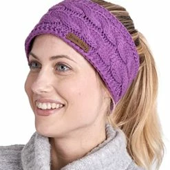 Best deal 😀 Brook + Bay 👩 Womens Winter Ear Warmer Headband - Fleece Lined Cable Knit Ear Band Covers For Cold Weather - Soft & Stretchy Head Wrap Rose 🔔 -Men Skullies & Beanies Sales 51btTJYKrL