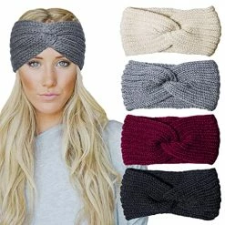 Outlet π Chalier 4 Pcs Warm Winter Headbands For π© Women Cable Crochet Turban Ear Warmer Headband Gifts A-black β¨