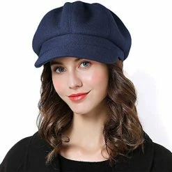 Brand new 😉 Sumolux 👩 Women Beret Newsboy Hat French Wool Cap Classic Autumn Spring Winter Navy Blue ✔️ -Men Skullies & Beanies Sales 51c4PJwHG6L. AC