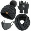 New 👏 URATOT Winter Warm Knitted Sets Knitted Beanie Hat Scarf Face Cover Touchscreen Gloves Set For Men 👩 Women Navy 🎉 2 New 👏 URATOT Winter Warm Knitted Sets Knitted Beanie Hat Scarf Face Cover Touchscreen Gloves Set For Men 👩 Women Navy 🎉 -Men Skullies & Beanies Sales 51dxcDqYibL