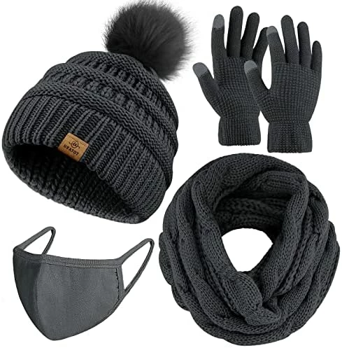 New ๐ URATOT Winter Warm Knitted Sets Knitted Beanie Hat Scarf Face Cover Touchscreen Gloves Set For Men ๐ฉ Women Navy ๐ 11 New ๐ URATOT Winter Warm Knitted Sets Knitted Beanie Hat Scarf Face Cover Touchscreen Gloves Set For Men ๐ฉ Women Navy ๐ - Image 9