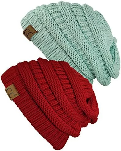 Outlet โ๏ธ C.C Trendy Warm Chunky Soft Stretch Cable Knit Beanie Skully, 2 Pack Sea Green/melange Gray ๐ 11 Outlet โ๏ธ C.C Trendy Warm Chunky Soft Stretch Cable Knit Beanie Skully, 2 Pack Sea Green/melange Gray ๐ - Image 9