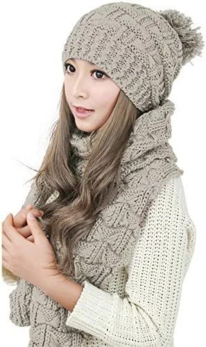 Cheapest βοΈ HANERDUN π© Women π§ Girls Fashion Winter Warm Knitted Hat Beanie Hat Scarf Set Dark Gray π 8 Cheapest βοΈ HANERDUN π© Women π§ Girls Fashion Winter Warm Knitted Hat Beanie Hat Scarf Set Dark Gray π - Image 7