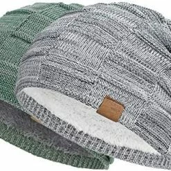 Deals 😍 2 Packs Slouchy Beanie For Men Winter Hats For Guys Cool Beanies Mens Lined Knit Warm Thick Skully Stocking Binie Hat… Blue / Army Green ⌛ -Men Skullies & Beanies Sales 51erh2VAXJL. AC