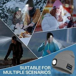 Discount ✔️ Bosttor Bluetooth Beanie Hat With Light, Headlamp Cap With Headphones And Built-in Speaker Mic, Gifts For Men 👩 Women Teen Black ❤️ -Men Skullies & Beanies Sales 51fLdANve5L