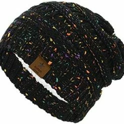 New 🎁 Durio 👩 Womens Knit Beanie Winter Thick Solid Fleece Lined Beanie Hats For 👩 Women Men Unisex Warm Skiing Beanies H Black & Deep Grey & Black Grey Mixed ✨ -Men Skullies & Beanies Sales 51frsmdJGL. AC