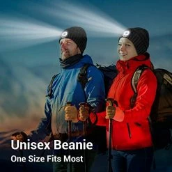Budget 🛒 HIGHEVER LED Beanie Hat With Lights, Gifts For Men 👩 Women Stocking Stuffers For Men ❄ Christmas 🥳 Birthday Gift Idea For Dad Husband Him Teens Adults, Soft Warm Cap With Headlamp For Fishing Camping Walking Dark Blue & Grey _ No Lining 😍 -Men Skullies & Beanies Sales 51g2igOmb0L