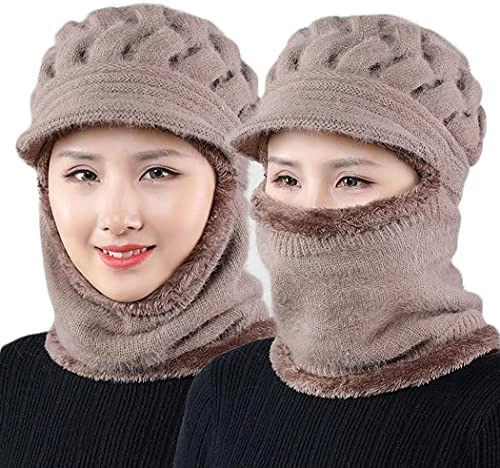 New ๐ฅฐ Fleece Lined ๐ฉ Womens Beanie Hat, Winter Hat Scarf Mask Set,Women's Winter Hat, Middle-Aged And Old Warm Earmuff Hat Dark Purple โ 14 New ๐ฅฐ Fleece Lined ๐ฉ Womens Beanie Hat, Winter Hat Scarf Mask Set,Women's Winter Hat, Middle-Aged And Old Warm Earmuff Hat Dark Purple โ - Image 12