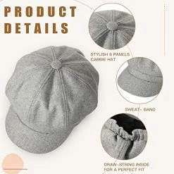 Cheap 🤩 6 Pieces 👩 Women Newsboy Cap Warm Wool Visor Beret Hats Soft Newsboy Hats For 👩 Women Vintage Baker Boy Hat For 👩 Women 👧 Girls Black 🌟 -Men Skullies & Beanies Sales 51hAr6zEWAL