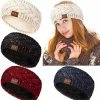 Discount 🧨 4 Pieces 👩 Women Winter Ear Warmer Headband Fleece Cable Knitted Headbands Soft Head Wrap For Cold Weather Multicolored ⌛ -Men Skullies & Beanies Sales 51iEc6bgf7S. AC