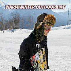 Cheapest 🤩 Fur Winter Trapper Hat,Taslon Faux Fur Aviator Ski Trapper Trooper Pilot Hat,Snow Eskimo Hat With Ear Flaps For Men & 👩 Women Orange 😀 -Men Skullies & Beanies Sales 51iJgt9F5oL