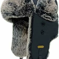 Top 10 🎁 HEYANN Fur Fuzzy Winter Trapper Hat Hunting Cap For Men 👩 Women With Ear Flaps Russian Ushanka Eskimo Waterproof Darkblue 🔥 -Men Skullies & Beanies Sales 51ikuaKTb7L. AC