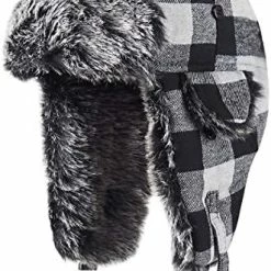 Buy ✔️ ONWAY Buffalo Plaid Aviator Fur Trapper Hat Ushanka Eskimo Russian Bomber Hat With Ear Flaps For 👩 Women Men Blue 🔔 -Men Skullies & Beanies Sales 51izAmSyIbL. AC