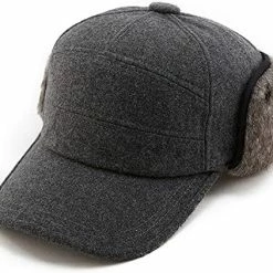 Deals 🛒 Comhats Wool ⚾ Baseball Cap Men Fur Hunting Trapper Dad Hats Sports Earflap Unisex M L XL 67134#gray ⌛ -Men Skullies & Beanies Sales 51kbTux1jkL. AC