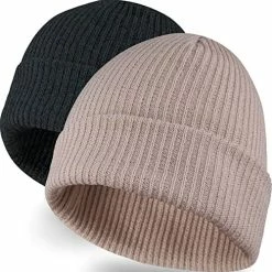 Best deal 𧨠Pack Beanies Winter Hats Warm Knitted Caps For Men & π© Women & Big Kids (Autumn Winter Gift For Family) (black&gray)2pack β€οΈ