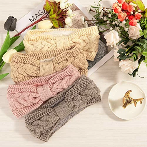 Brand new ๐ Whaline 4 Pack Winter Knit Headbands Twist Cable Head Wraps Fuzzy Lined Headband Knotted Crochet Turban Thick Ear Warmer Light Color ๐ 5 Brand new ๐ Whaline 4 Pack Winter Knit Headbands Twist Cable Head Wraps Fuzzy Lined Headband Knotted Crochet Turban Thick Ear Warmer Light Color ๐ - Image 3