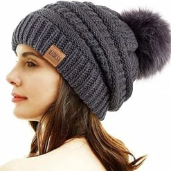 Best Sale 🔔 REDESS 👩 Women Winter Pom Pom Beanie Hat With Warm Fleece Lined 😉 -Men Skullies & Beanies Sales 51mUuJnIXZL. AC