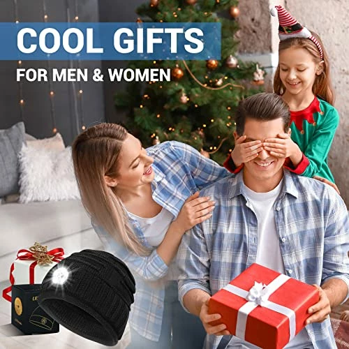 Coupon π Mens Gifts Beanie Hat With Light: Stocking Stuffers π© Women Men Rechargeable Cap LED Flashlight Winter Hats Gift Ideas For Dad Black And White π₯° 4 Coupon π Mens Gifts Beanie Hat With Light: Stocking Stuffers π© Women Men Rechargeable Cap LED Flashlight Winter Hats Gift Ideas For Dad Black And White π₯° - Image 2