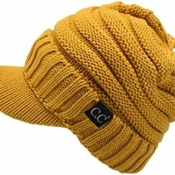 Promo 🔔 C.C Trendy Warm Oversized Chunky Soft Oversized Ribbed Slouchy Knit Hat With Visor Brim 🍬 Candy Pink ❤️ -Men Skullies & Beanies Sales 51ngeDqlmAL. AC