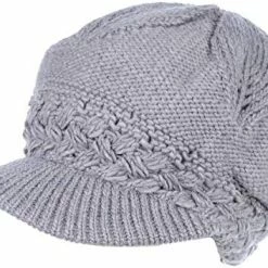 Cheap 👏 BYOS 👩 Womens Winter Chic Cable Warm Fleece Lined Crochet Knit Hat W/Visor Newsboy Cabbie Cap Dk.gray Bow 🛒 -Men Skullies & Beanies Sales 51o4ReC vhL. AC
