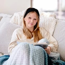 Promo 🧨 FROG SAC 2 Fuzzy Winter Headbands For 👧 Girls, Plain Sherpa Ear Warmer Headband For Kids, Wide Black And White Furry Ear Warmers For 👩 Women, Cold Weather Thick Stretch Elastic Knot Hair Accessories 🎉 -Men Skullies & Beanies Sales 51oaYvQpzvL