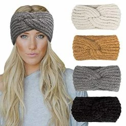 Deals ✔️ Chalier 4 Pack Winter Headbands For 👩 Women Knitted Ear Warmer Headband Crochet Bow Twist Head Wraps(01 Multicolor) Blue ❤️ -Men Skullies & Beanies Sales 51oi3nPSfTL
